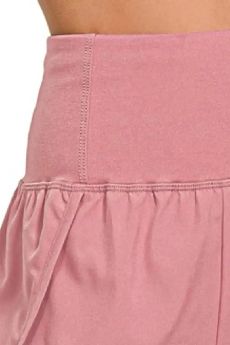 Zenana High Waisted Zippered Back Pocket Running Shorts - Love Salve